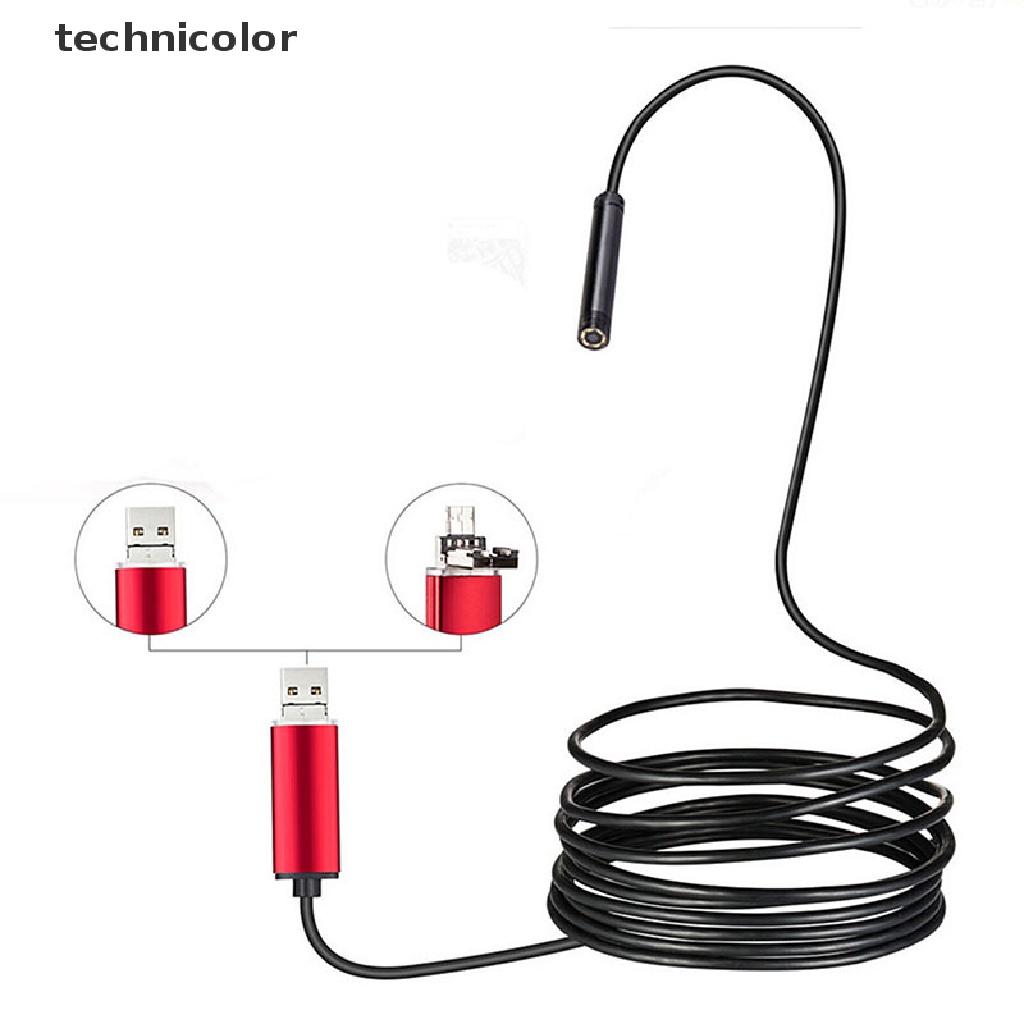 Camera nội soi Usb 6 bóng led 2m chống thấm nước cho Android Pc Jelly