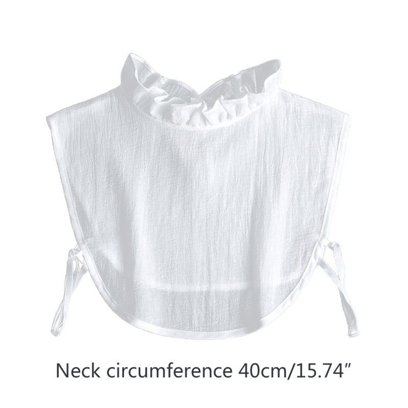 Yoioi Phụ Kiện Cổ Áo Sơ Mi Giả Nhún Bèo Rỗng Có Thể Điều Chỉnh Cho Nữ Wh