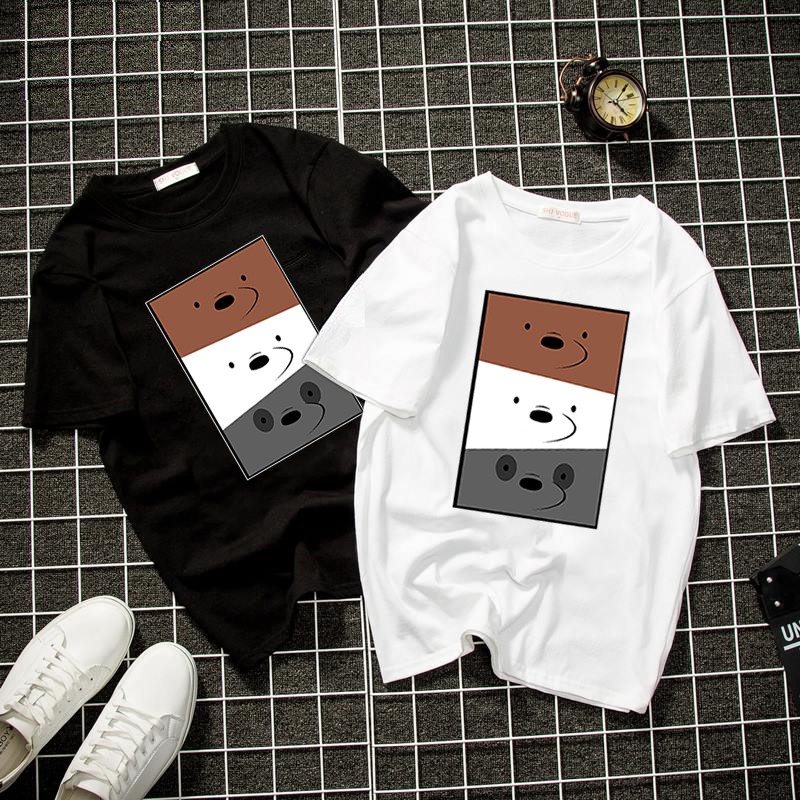 Áo thun unisex form rộng 3 chú gấu đáng yêu thời trang cá tính vải dày mịn 2019T1329