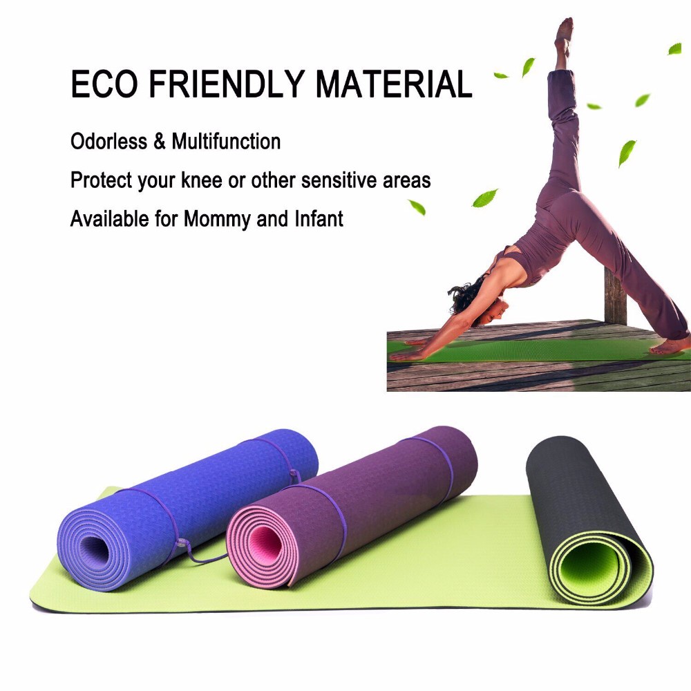 Thảm Tập Yoga, Tập Gym 2 Lớp TPE Chống Trơn Trượt, Độ Bám Cao.