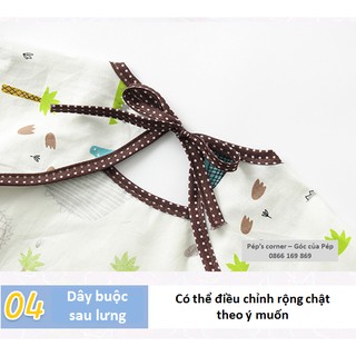 Áo yếm ăn dặm có máng hứng ngang ngực thông minh