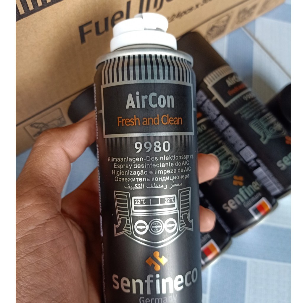 Senfineco Air Con Fresh And Clean 9980 200ml Chất làm sạch và làm thơm mát không khí trong xe loại bỏ vi khuẩn nấm môc