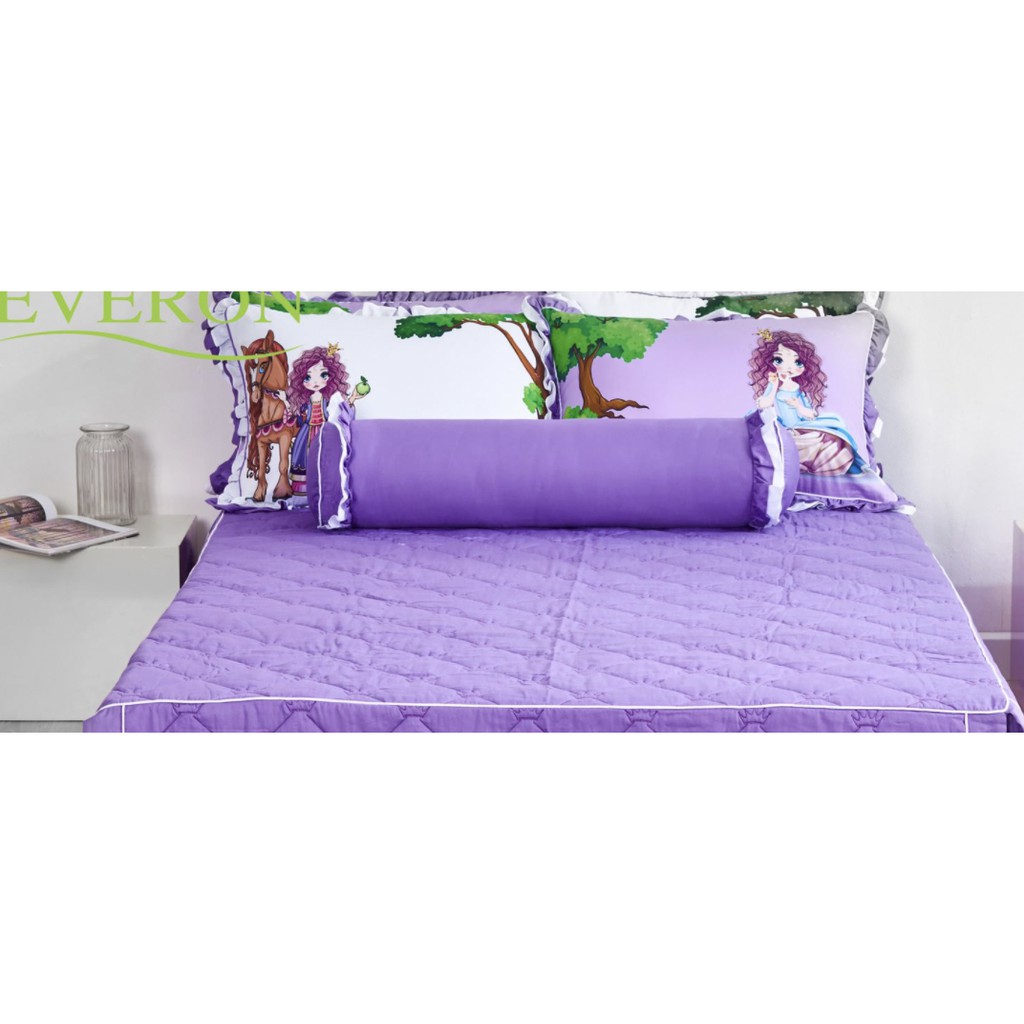 Ga chun chần EVERON EPC-21054 160*200 TÍM TRƠN (CHỈ GỒM GA)