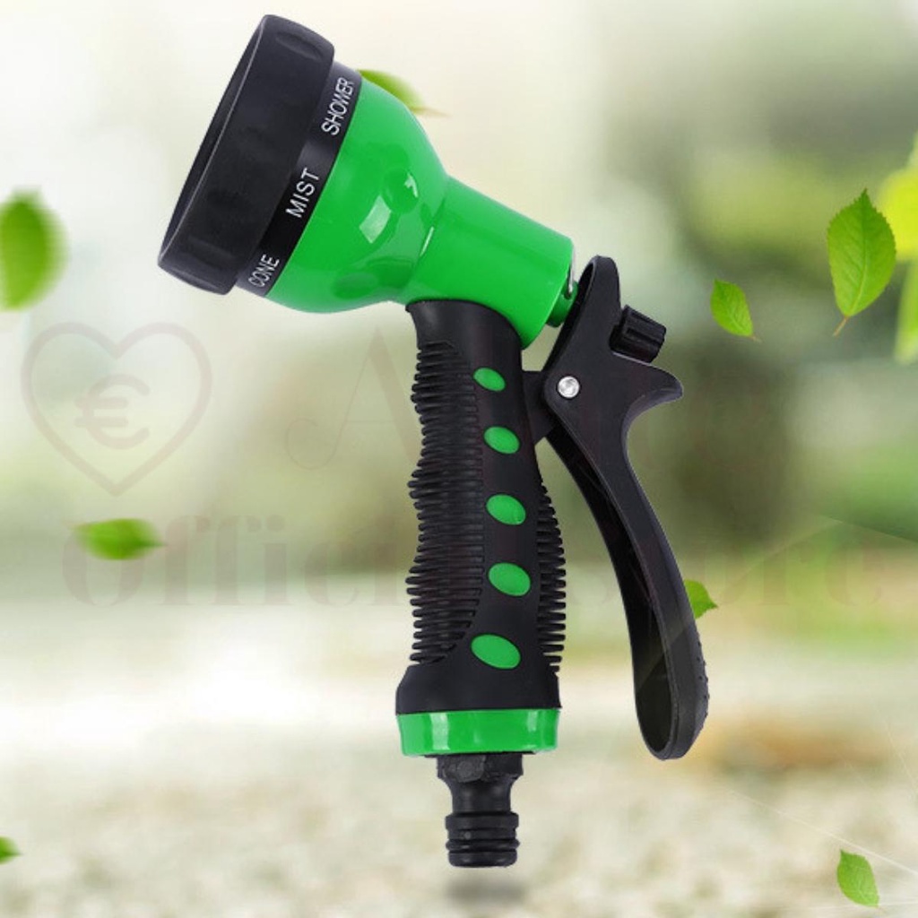 Vòi xịt nước tăng áp tưới cậy, rửa nhà, máy lạnh, tắm cho thú cưng bằng nhựa 7 phun, tặng 1 nối nhanh vào dây phi 18