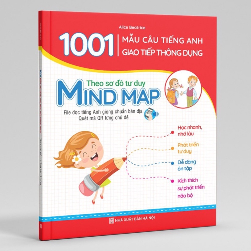 Sách - 1001 Mẫu Câu Tiếng Anh Giao Tiếp Thông Dụng - Theo Sơ Đồ Tư Duy Min Map (Dành Cho Trẻ Em) - Có File Nghe Đọc Kèm