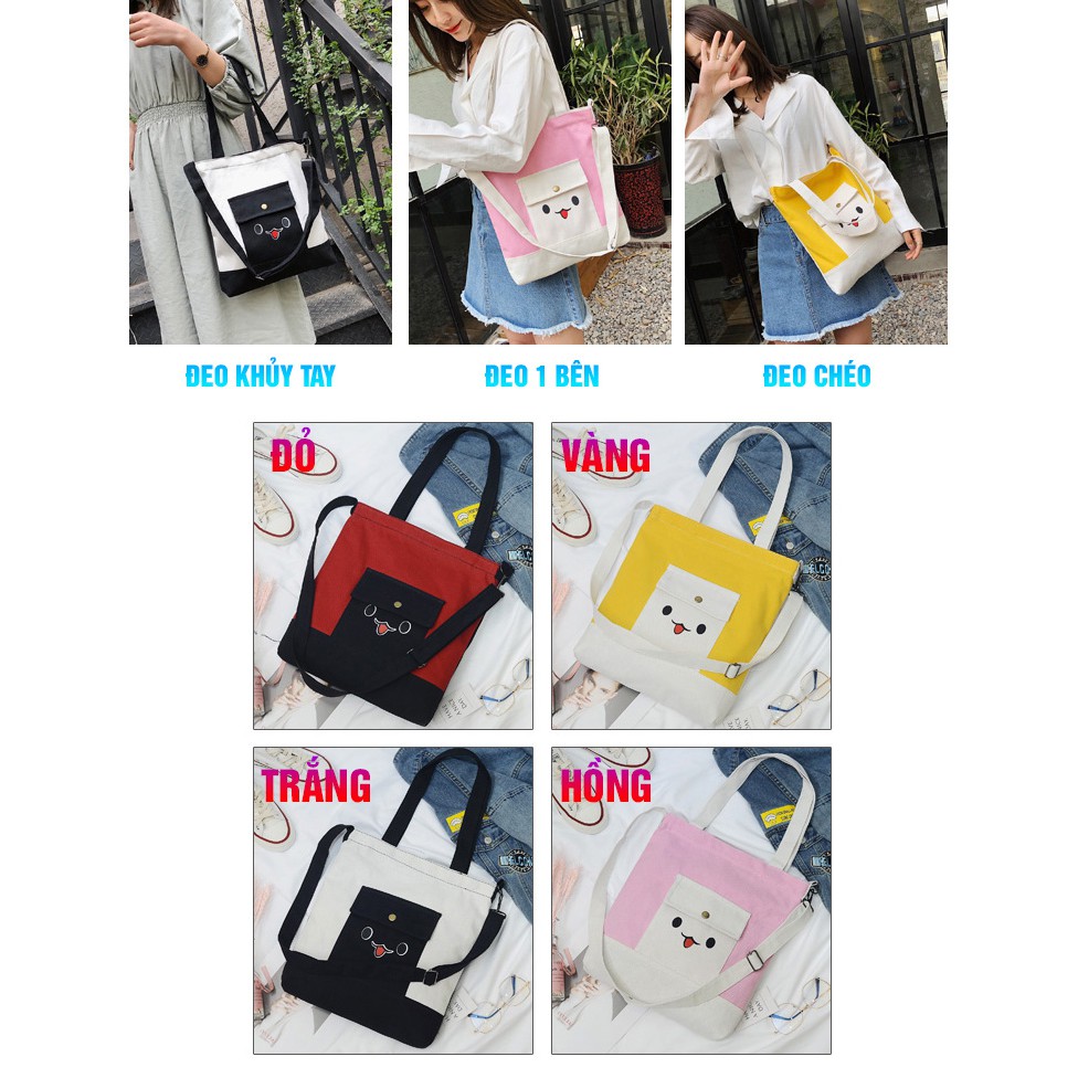 Túi Tote Đeo Chéo Mặt Pet Cười Xinh Xắn M630