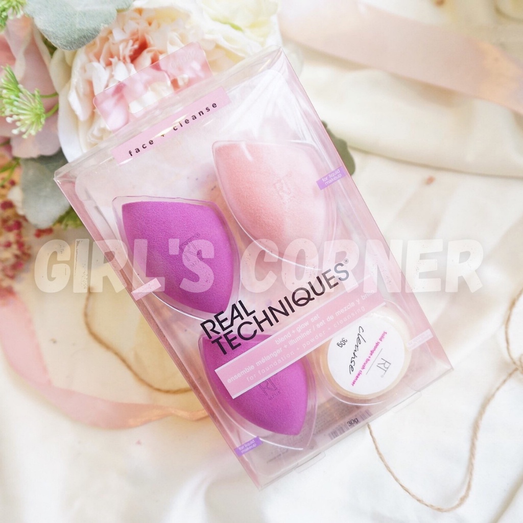 Set 3 mút Real Techniques Blend + Glow và Solid