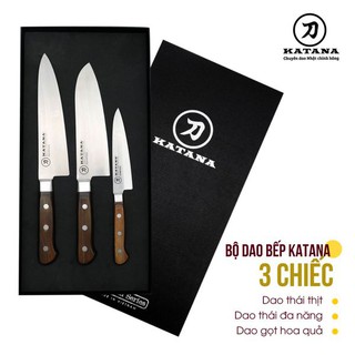 Dao bếp cao cấp KATANA Essential - Dao thái thịt cá - Dao đa năng - Dao gọt hoa quả thép không gỉ có BẢO HÀNH 2 năm