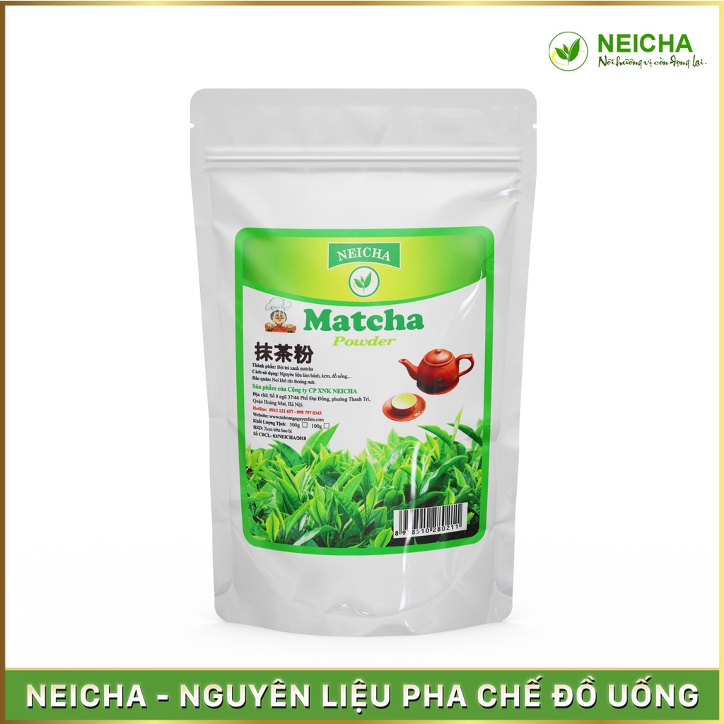 Bột trà xanh Đài Loan Neicha 500g, bột trà xanh nguyên chất siêu mịn