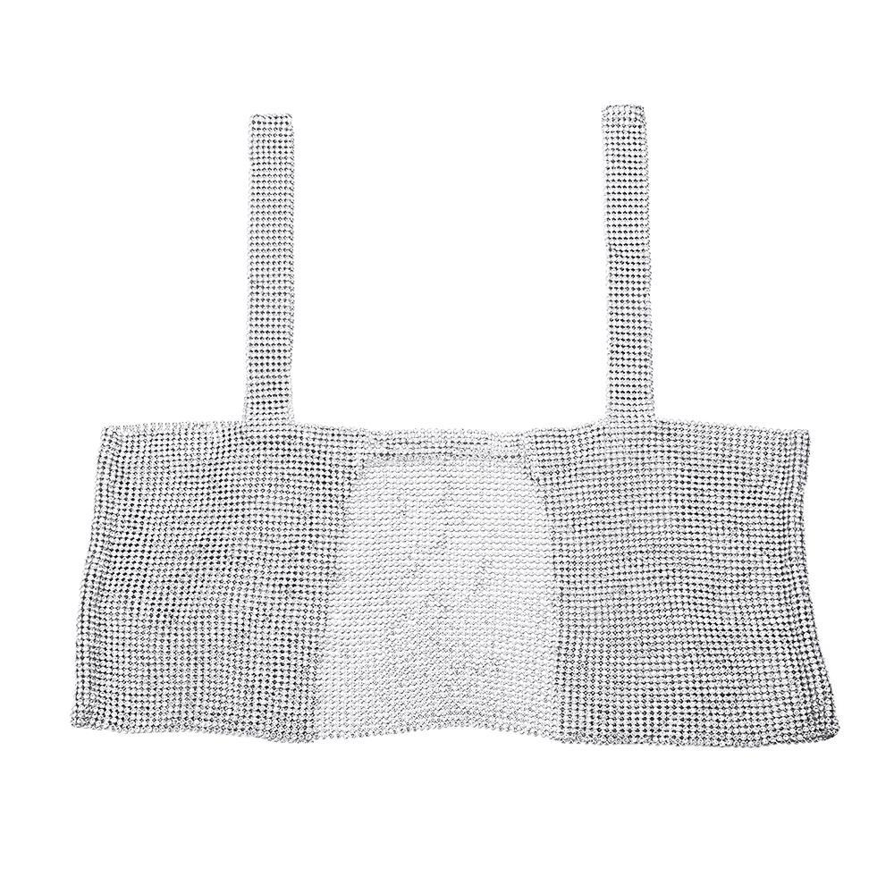 DIACHAVN Áo Croptop Đính Đá Lấp Lánh Xinh Xắn Dành Cho Nữ