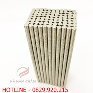 nam châm viên kích thước phi 4 dày 1mm mạ nikel