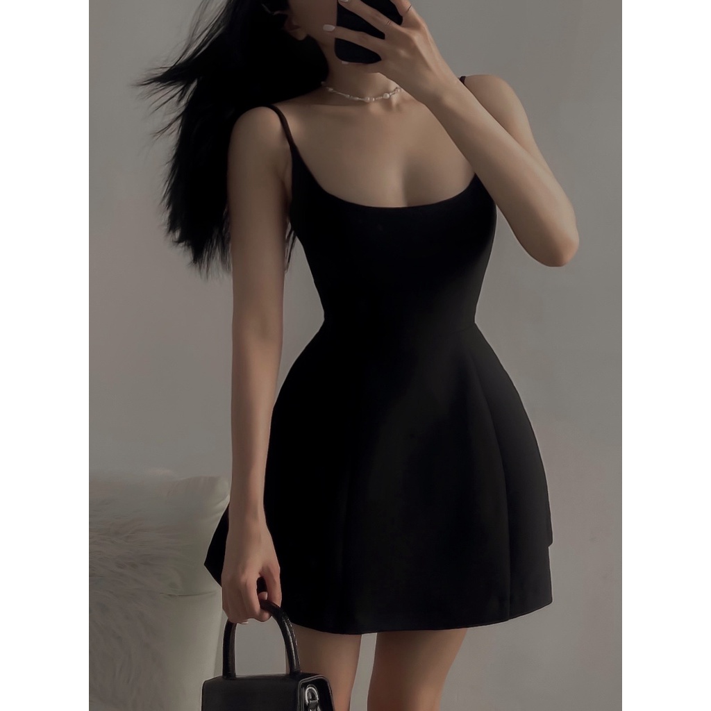 Đầm hai dây mini dáng xòe Emilyshop ulzzang (T)