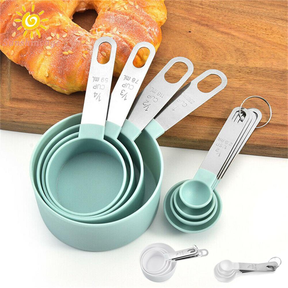 Set 8 Muỗng Đo Lường Bằng Thép Không Gỉ Tiện Dụng Cho Nhà Bếp