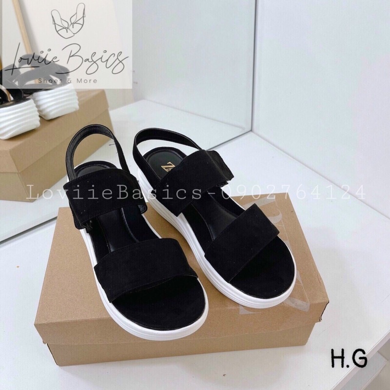 LOVIIE BASICS - GIÀY SANDAL NỮ ĐẾ XUỒNG 5 PHÂN - SANDAL ĐẾ XUỒNG BÁNH MÌ 5CM - GIÀY SANDAL NỮ QUAI NGANG ĐẾ 5CM S210507