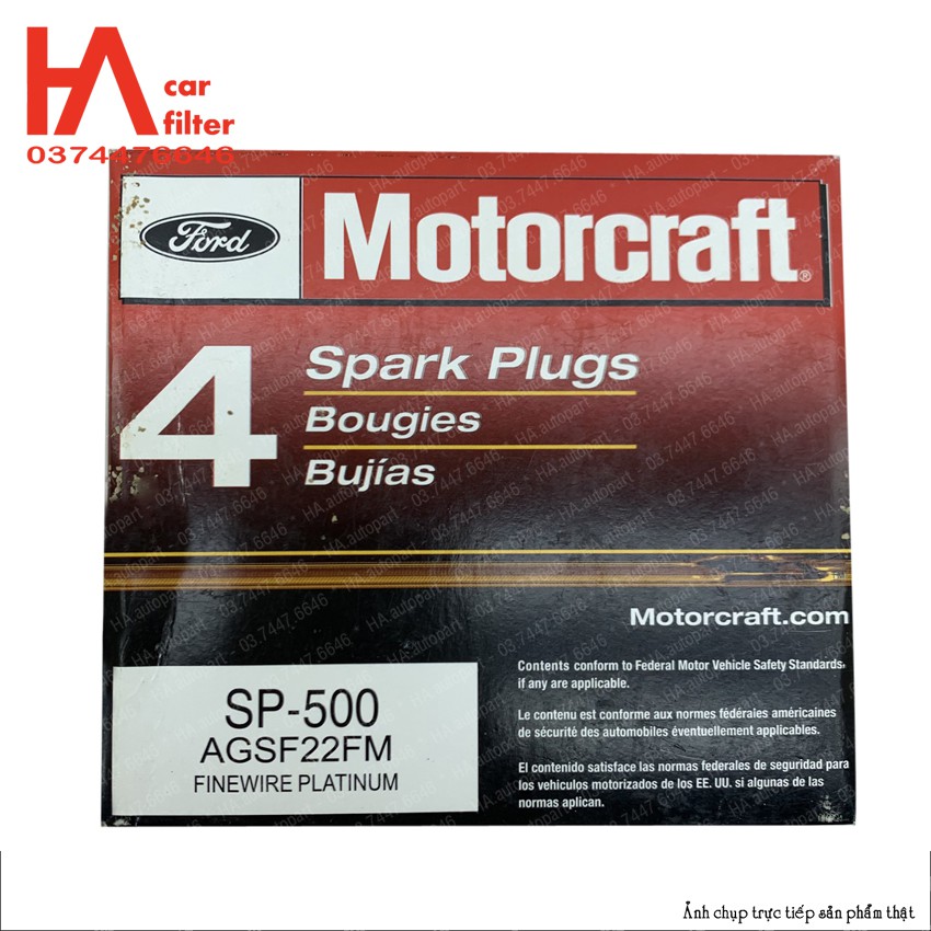 Bugi Motorcraft Platinum Ford Mã SP-500 chân ngắn (bảo hành 3 tháng)