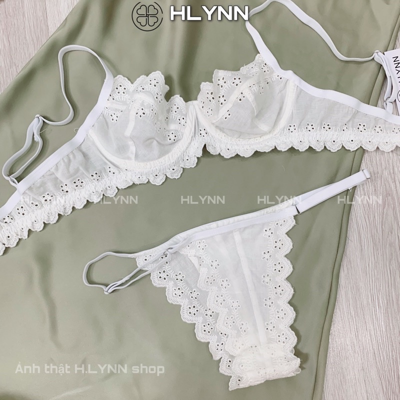 Set đồ lót nữ bralette thêu hoa trắng m67