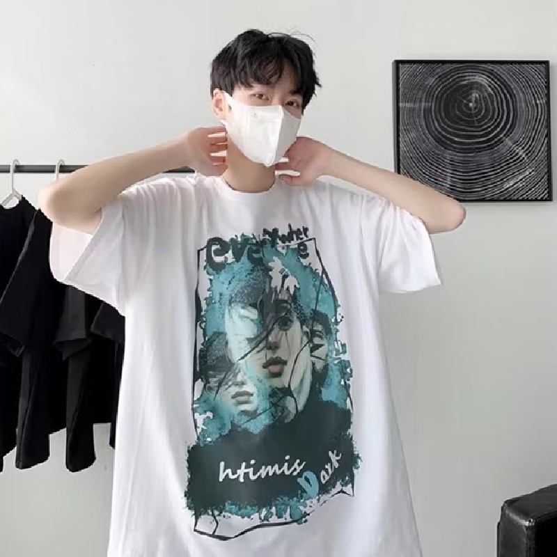 Áo Thun Tay Ngắn Dáng Rộng In Họa Tiết Hoạt Hình Phong Cách Hip Hop Nhật Bản Thời Trang Cho Nam Và Nữ size M-8XL