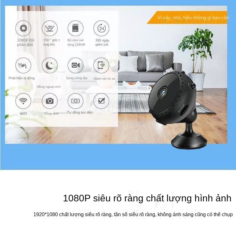 ✜♗Đồng hồ báo thức nhỏ camera giám sát nhà không dây kết nối từ xa điện thoại di động wiFi camera quan sát ban đêm trong