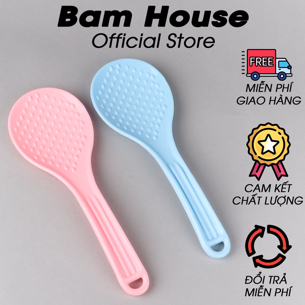 [Mã LIFEM1 giảm 50k đơn 99k] Vá múc cơm chống dính Bam House chất liệu nhựa PP chịu nhiệt cao cấp VMCN01 - Gia dụng bếp