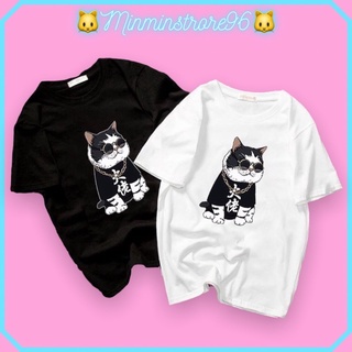 Áo thun cotton in hình MÈO ĐẠI CA hai màu trắng và đen 🚚 FREESHIP 🚚 áo thun ngắn tay nam nữ đủ size