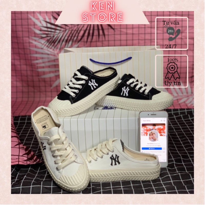 (ẢNH THẬT 1.1) Dép độn đế nữ MIB NY , sục in hoạ tiết