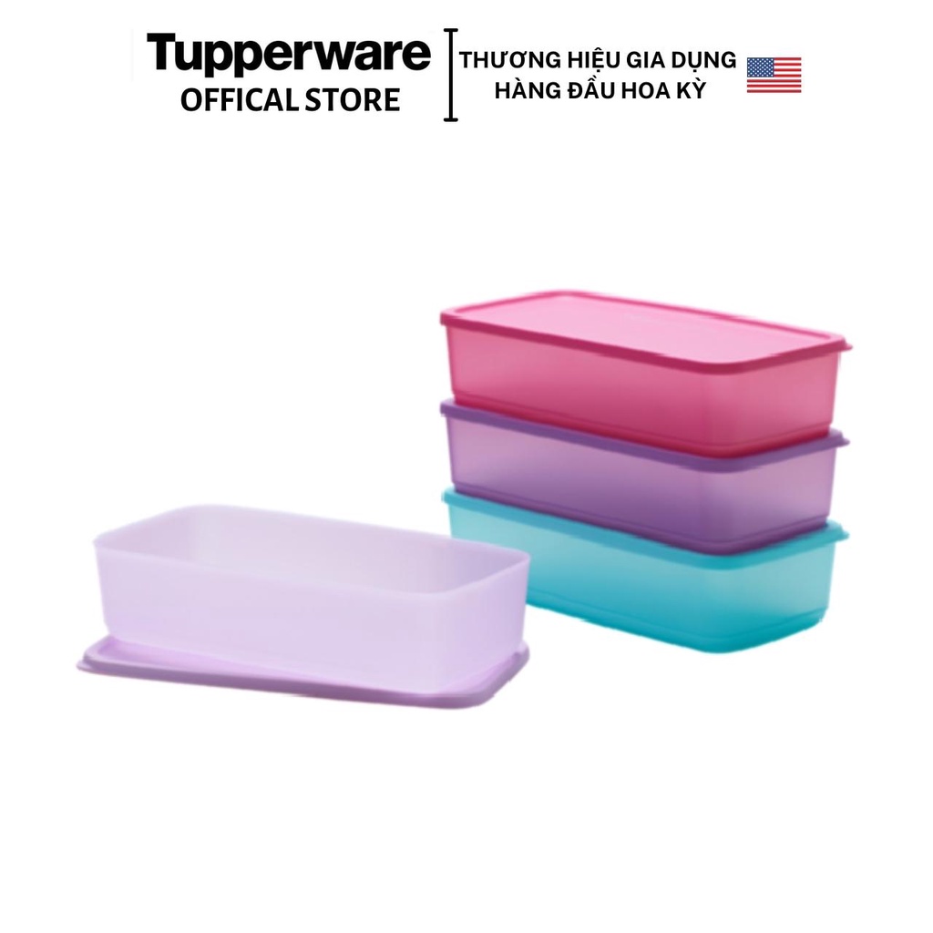 Bộ hộp trữ mát Tupperware Pak n Stor (4 hộp) - Hàng chính hãng - Bảo hành trọn đời - Nhựa nguyên sinh, an toàn sức khỏe