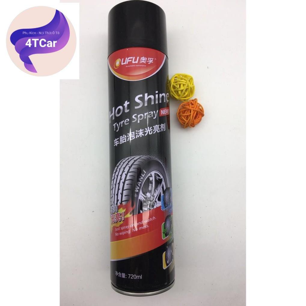 CHAI XỊT ĐEN BÓNG LỐP XE HOT SHINE 650ml