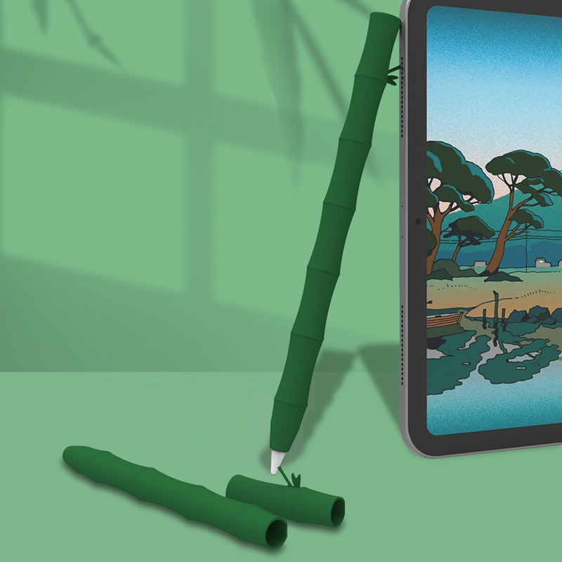 Vỏ Bọc Bảo Vệ Bút Cảm Ứng Apple Pencil 1/2 Bằng Silicone Mềm Họa Tiết Hoạt Hình 3D Đáng Yêu