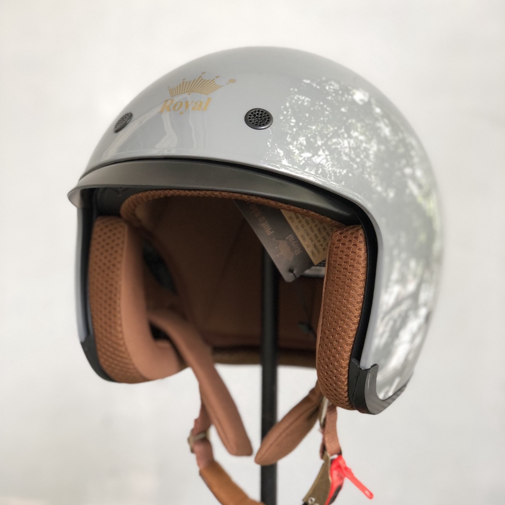 Nón bảo hiểm 3/4 Royal M139 màu Ximang bóng chính hãng được phân phối tại hệ thống Nón Trùm