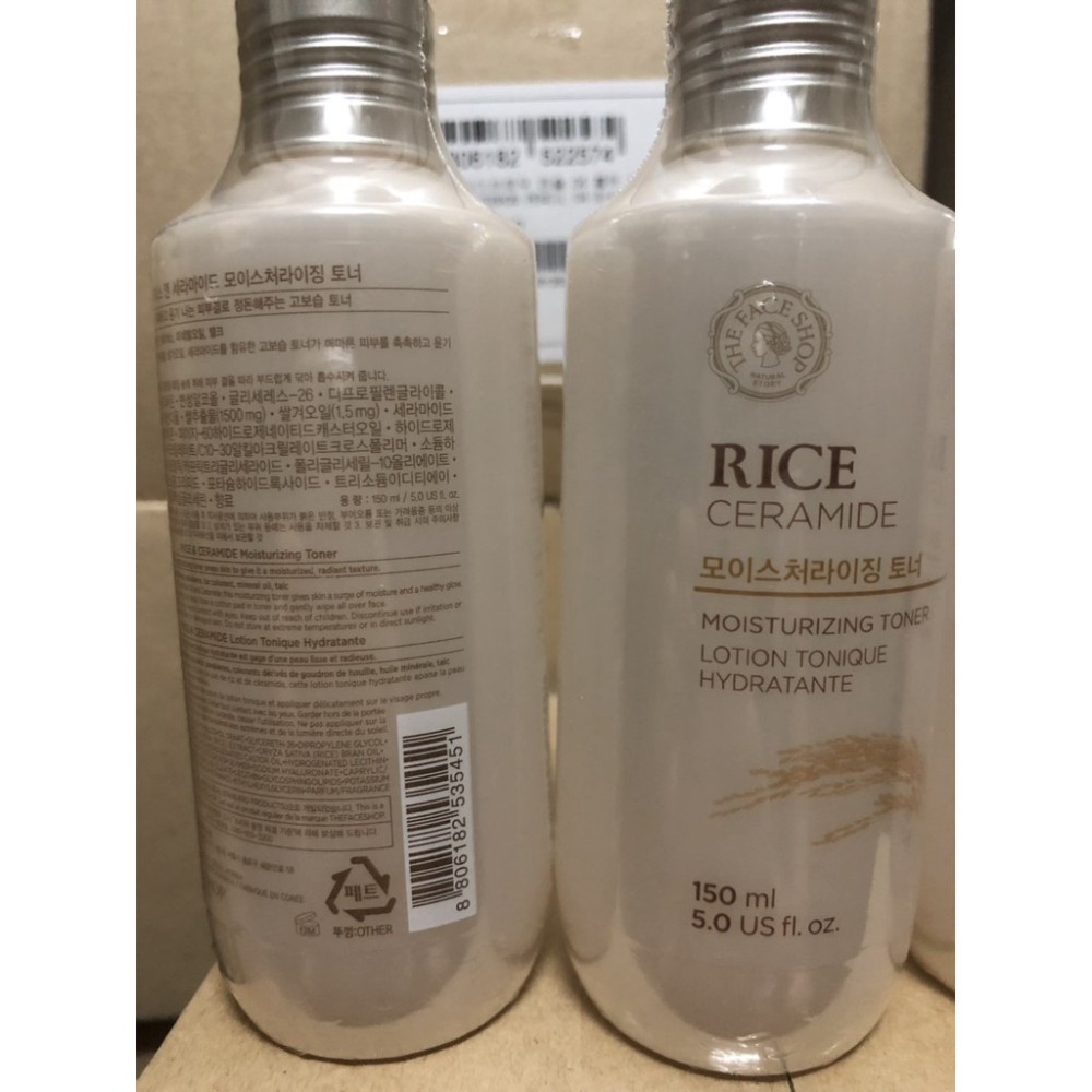 Nước hoa hồng gạo The Face Shop Rice Ceramide Moisture Toner