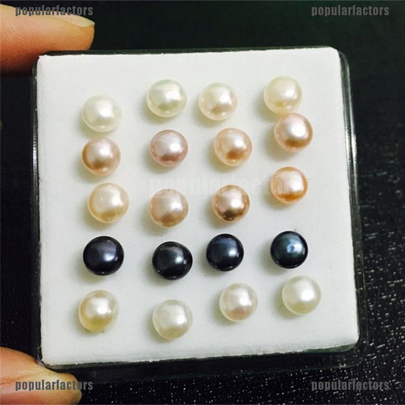 [Popular] 10Pairs*Women 925 Sterling Silver Freshwater Pearl Ear Stud Earrings Jewellery 6mm [FS]