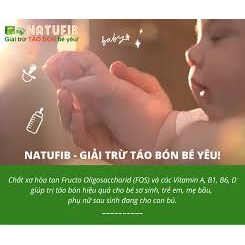 Natufib bổ sung chất xơ hòa tan FOS giảm táo bón cho bà bầu và trẻ nhỏ Hộp 20 gói