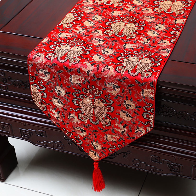 Khăn Trải Bàn Họa Tiết Thổ Cẩm Trung Hoa Đơn Giản Thời Trang