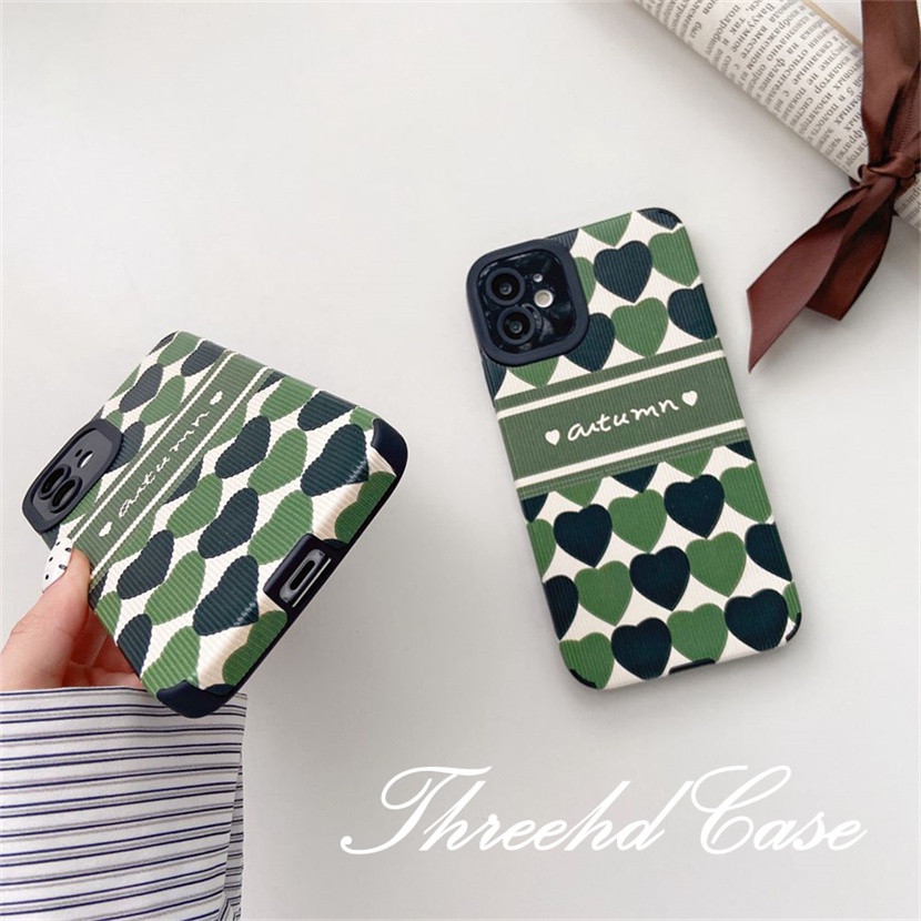 Ốp Điện Thoại Mềm Chống Rơi Họa Tiết Trái Tim Cho iPhone 13 12 11 Pro Max iPhone 7 8 Plus SE 2020 X XR Xs Max