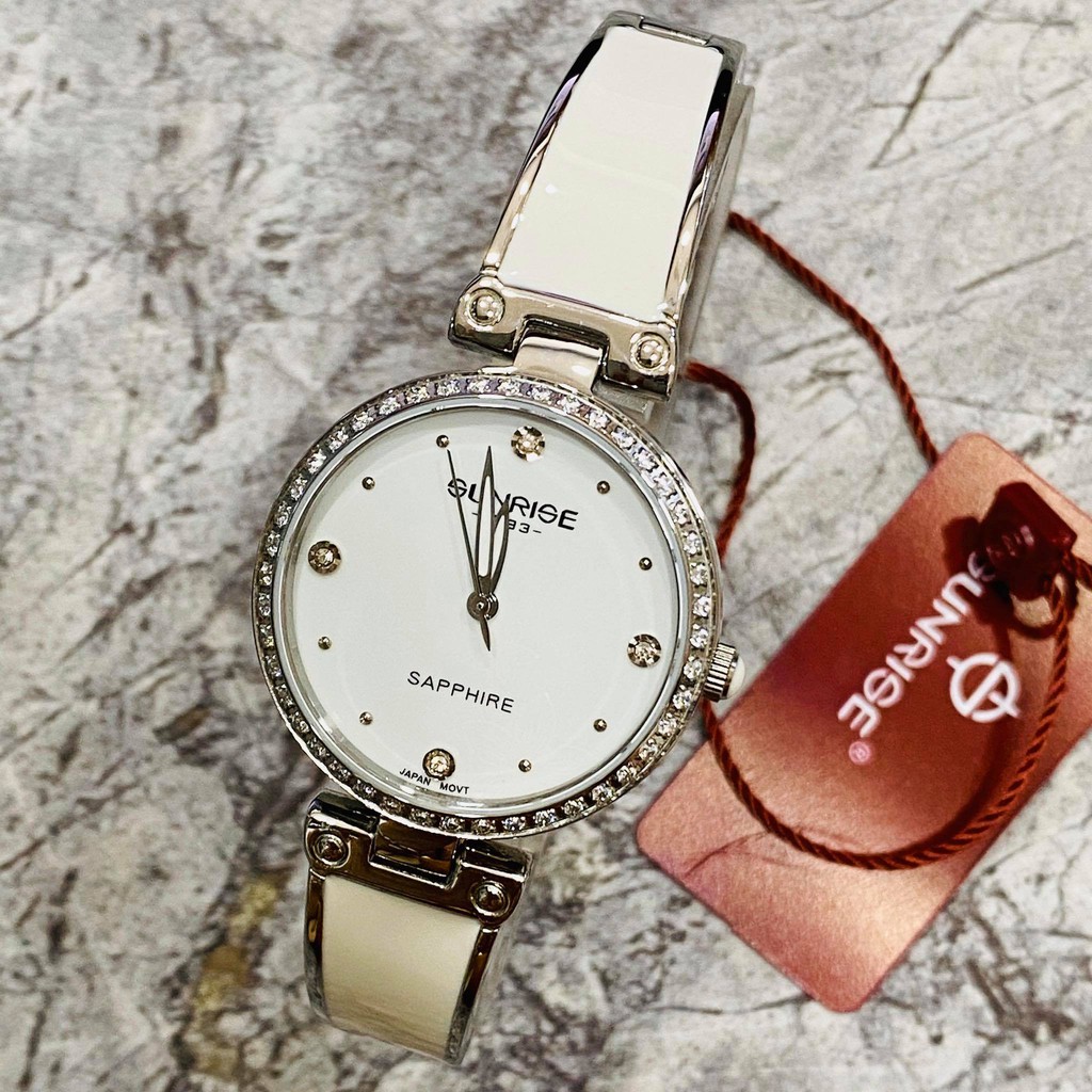 Đồng hồ Sunrise nữ chính hãng Nhật bản L9991AA.D.T - kính saphire - đá Swarovski - b