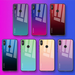 Ốp điện thoại kính cường lực màu Gradient thời trang cho Xiaomi Redmi Note 7