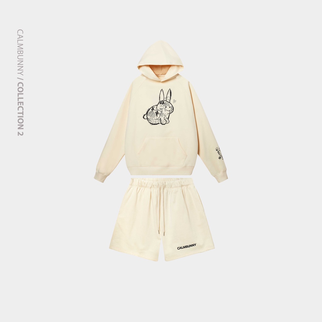 Combo set áo khoác hoodie CALMBUNNY nam nữ form rộng kem BUTTER | BigBuy360 - bigbuy360.vn
