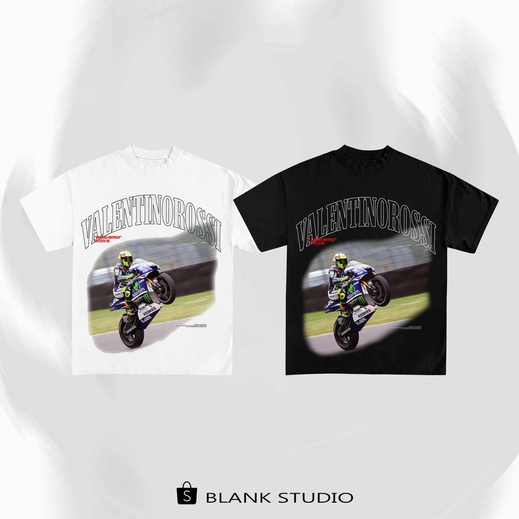 BLANK | Áo Thun ROSI46 Tay Lỡ Unisex - Đen/Trắng Cổ Tròn