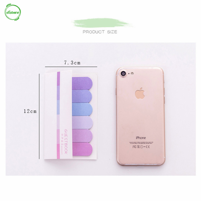 Set 120 tờ giấy ghi nhớ màu gradient loang màu dễ thương đầy màu sắc dùng đánh dấu trang lên kế hoạch