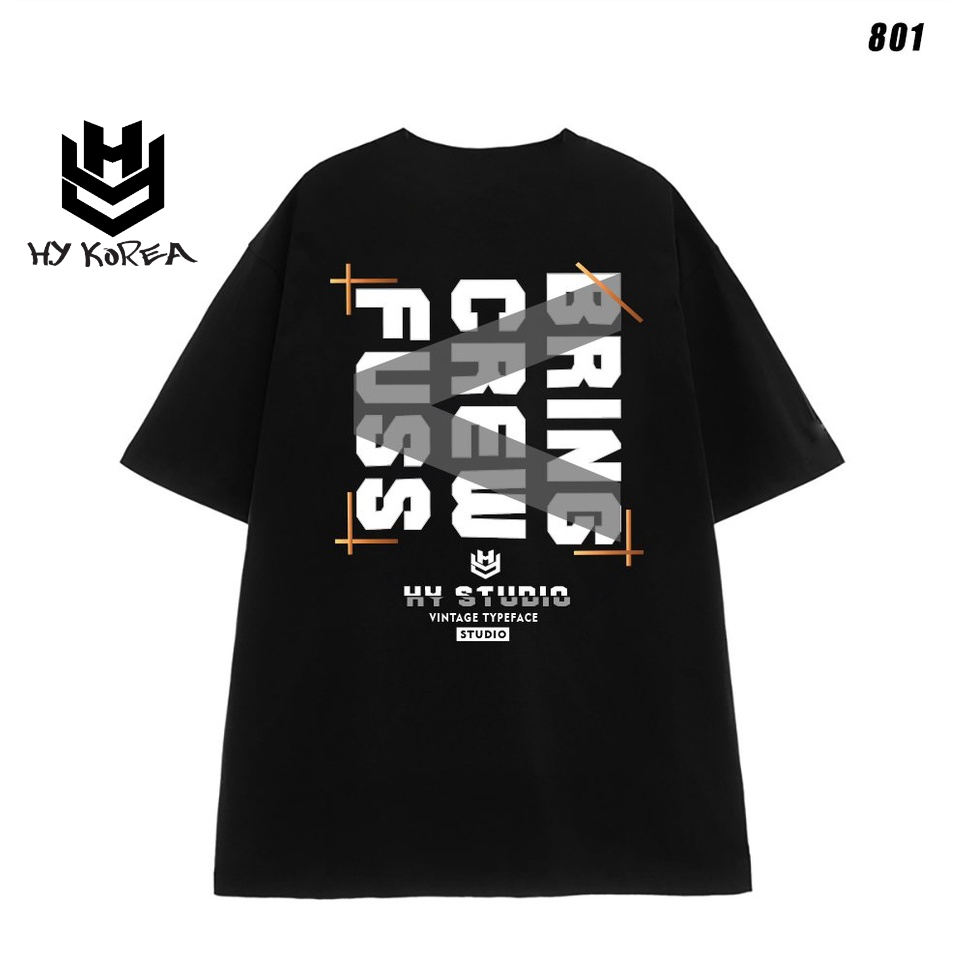 Áo thun nam nữ unisex form rộng tay lỡ Bring Crew Fuss 801 HY KOREA