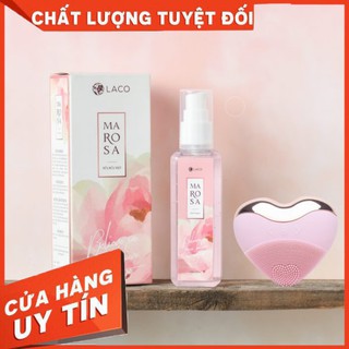 Combo máy rửa mặt + sữa rửa mặt chiết xuất hoa hồng Laco - Giúp rửa sạch sâu, se khít lỗ chân lông, cho làn da sạch mịn