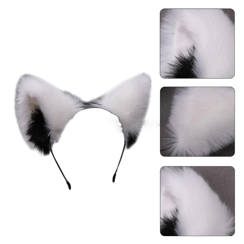 Cài tóc tai mèo phối lông dễ thương thích hợp cho nữ