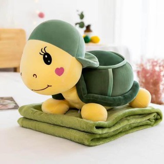 [Mua 1 tặng 1] Gấu Bông Có Mền - Chăn Văn Phòng 3in1 - Hình Rùa Con tặng ngay một gấu bông siêu xinh giá 99k