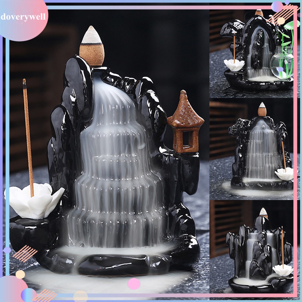 Khay đốt trầm hương hình thác nước bằng gốm trang trí nhà cửa