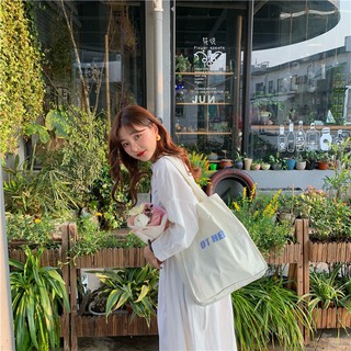Túi tote vải trắng OT HER hàn quốc basic ulzzang