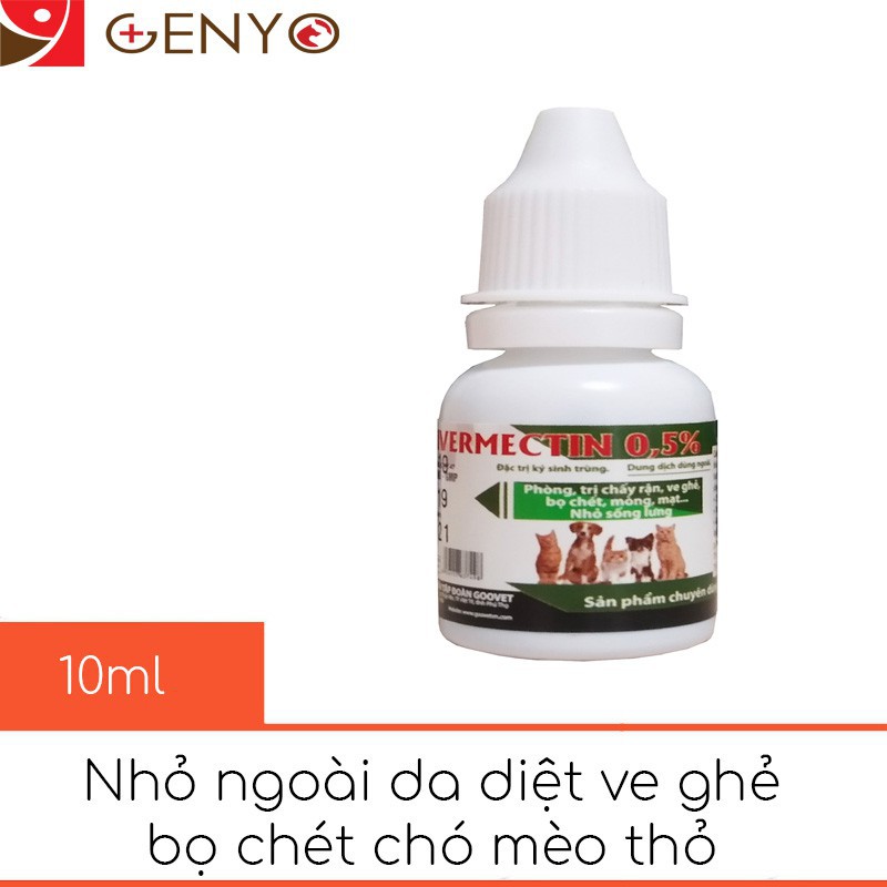 Bôi da trị ve ghẻ bọ chét cho thú cưng, nhỏ sống lưng - Asi ivermectin 10ml Navi store