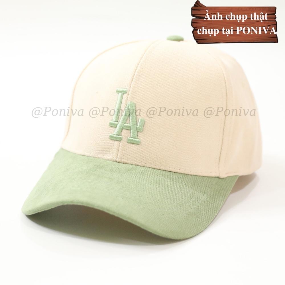 Mũ lưỡi trai ❤️ Nón kết thêu chữ L,A phối màu chất nhung mịn form unisex phong cách Ulzzang Thời trang PONIVA siêu hot