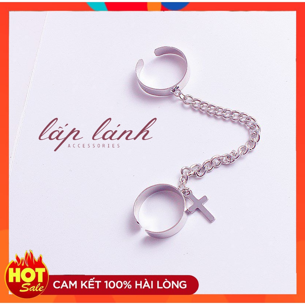 [HOT] SET 2 NHẪN NỐI DÂY XÍCH THÁNH GIÁ THỜI TRANG UNISEX PHONG CÁCH CÁ TÍNH NỔI BẬT DOUYIN 223NHA03