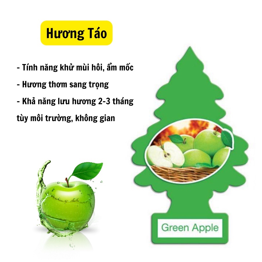 Cây Thông Thơm - Lá Thông Thơm Little Trees Sài Là Thơm - Treo Xe Ô Tô, Khử Mùi Quần Áo, Thay Thế Nước Hoa Xe Hơi