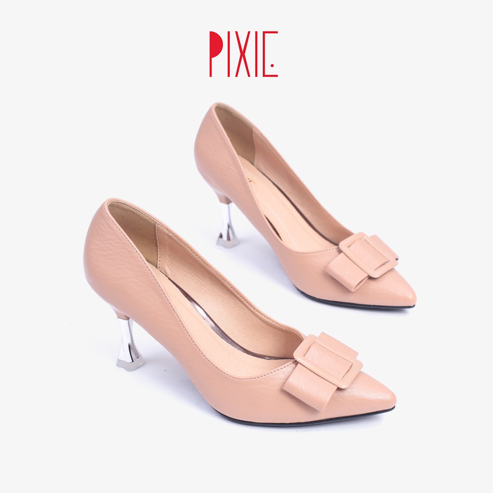 Giày Cao Gót 7cm Gót Nhọn Khoá Vuông Pixie X649